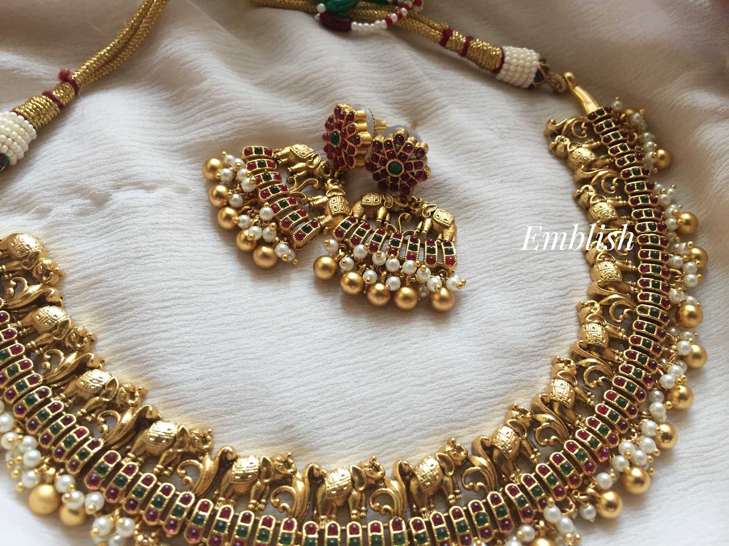 Haathi dual beads neckpiece 